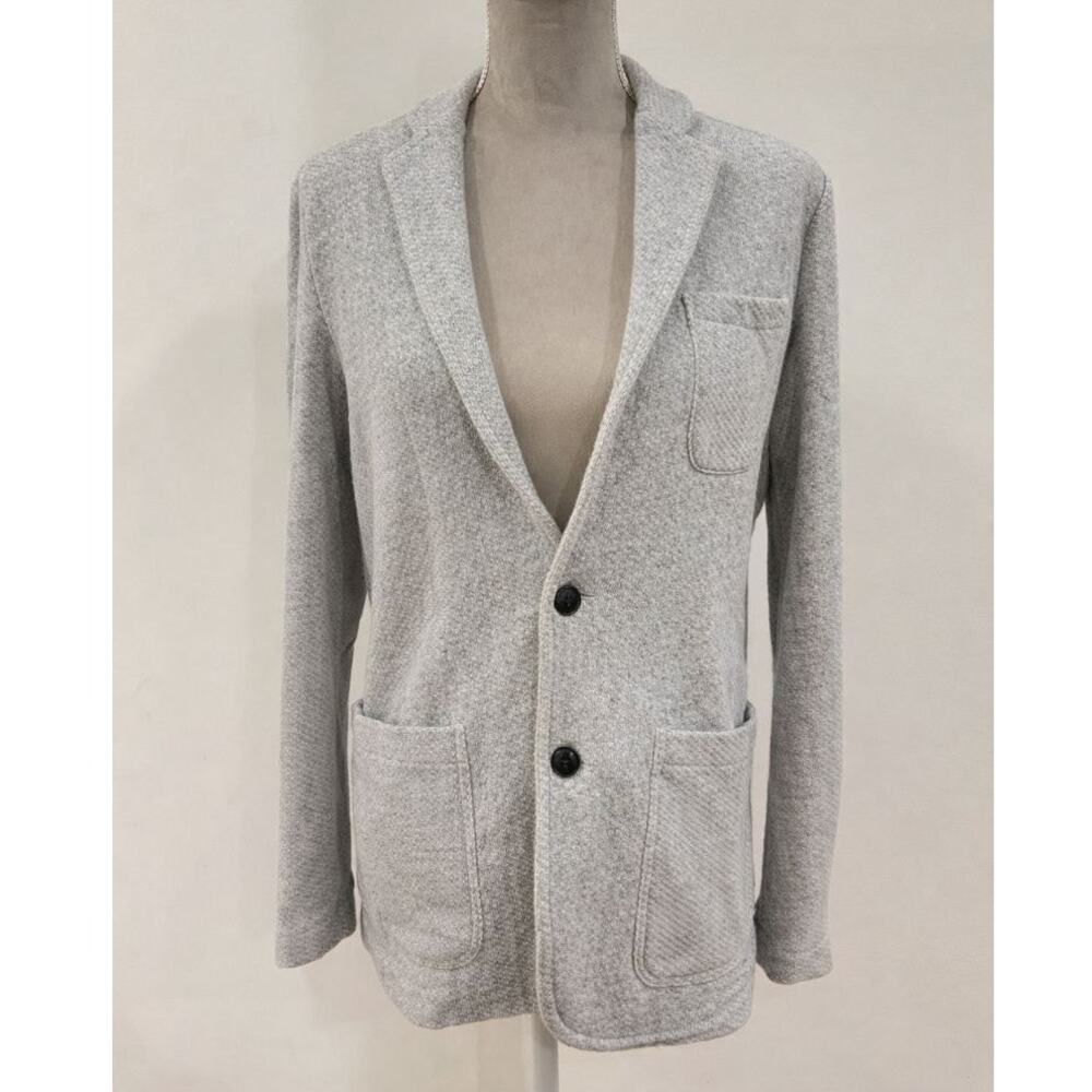 FAHERTY Gray Knit Blazer Jacket Casual Tailored Cardigan XS Excellent Condition